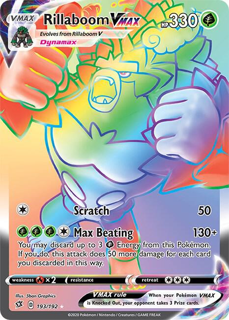 Rillaboom VMAX 193/192 — Rebel Clash Rainbow Rare | Single Card