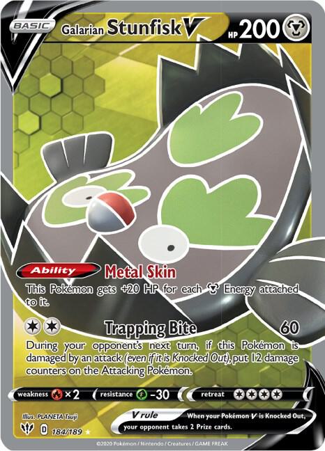 Galarian Stunfisk V 184/189 — Darkness Ablaze | Single Card