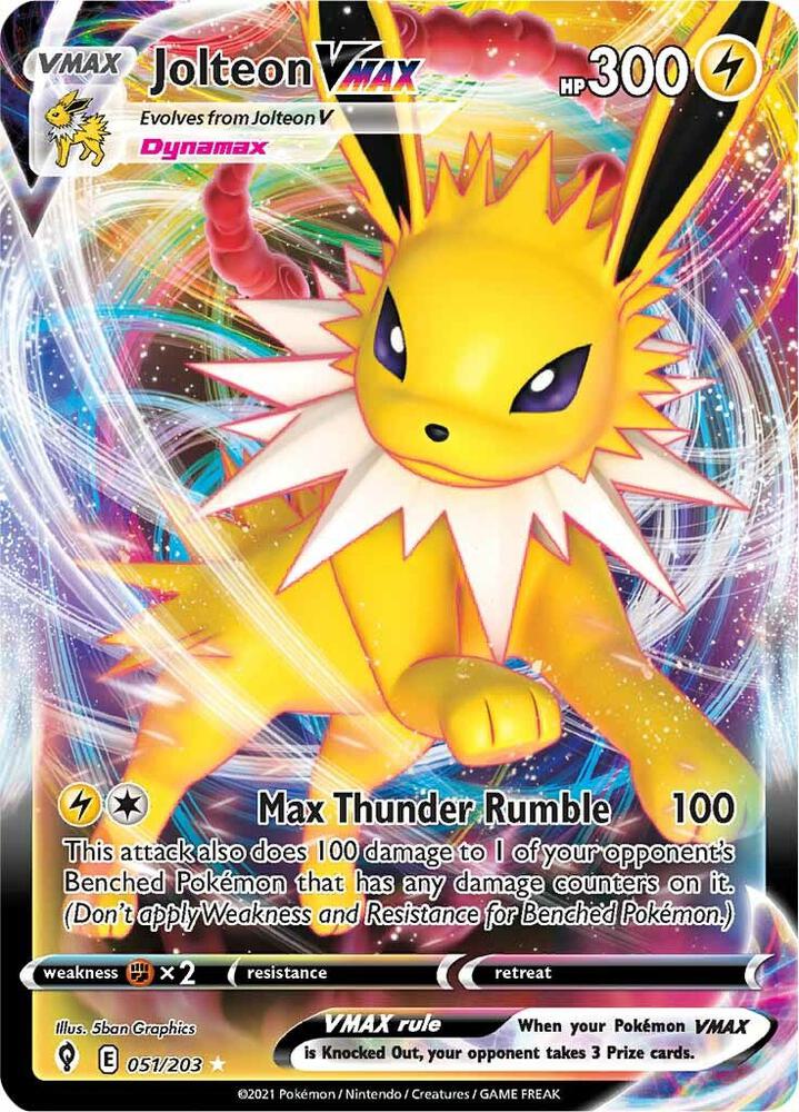 Jolteon VMAX 051/203 — Evolving Skies | Single Card